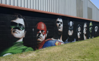 Mural de la Liga de la Justicia de Alex Ross